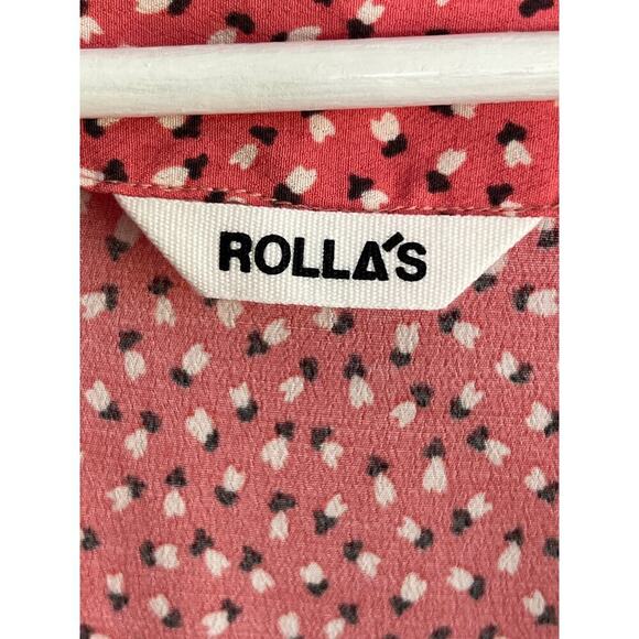 Rolla's Milla Short Sleeve Mini Tulips Swing Dress Coral/White Women's Size XL - Picture 8 of 14